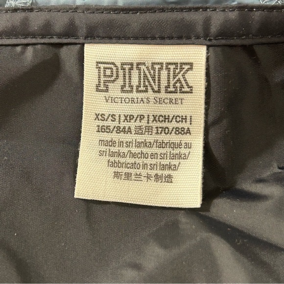 PINK Victoria's Secret Windbreaker Quarter Zip Pullover Jacket Black Pink Small - Picture 3 of 5